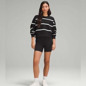 Lululemon Perfectly Oversized Cropped Crew Neck LS Stripe Sweatshirt Sz 12!
